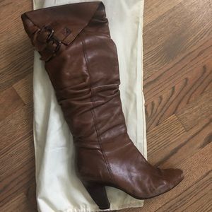 Cognac Leather Boots Size 9